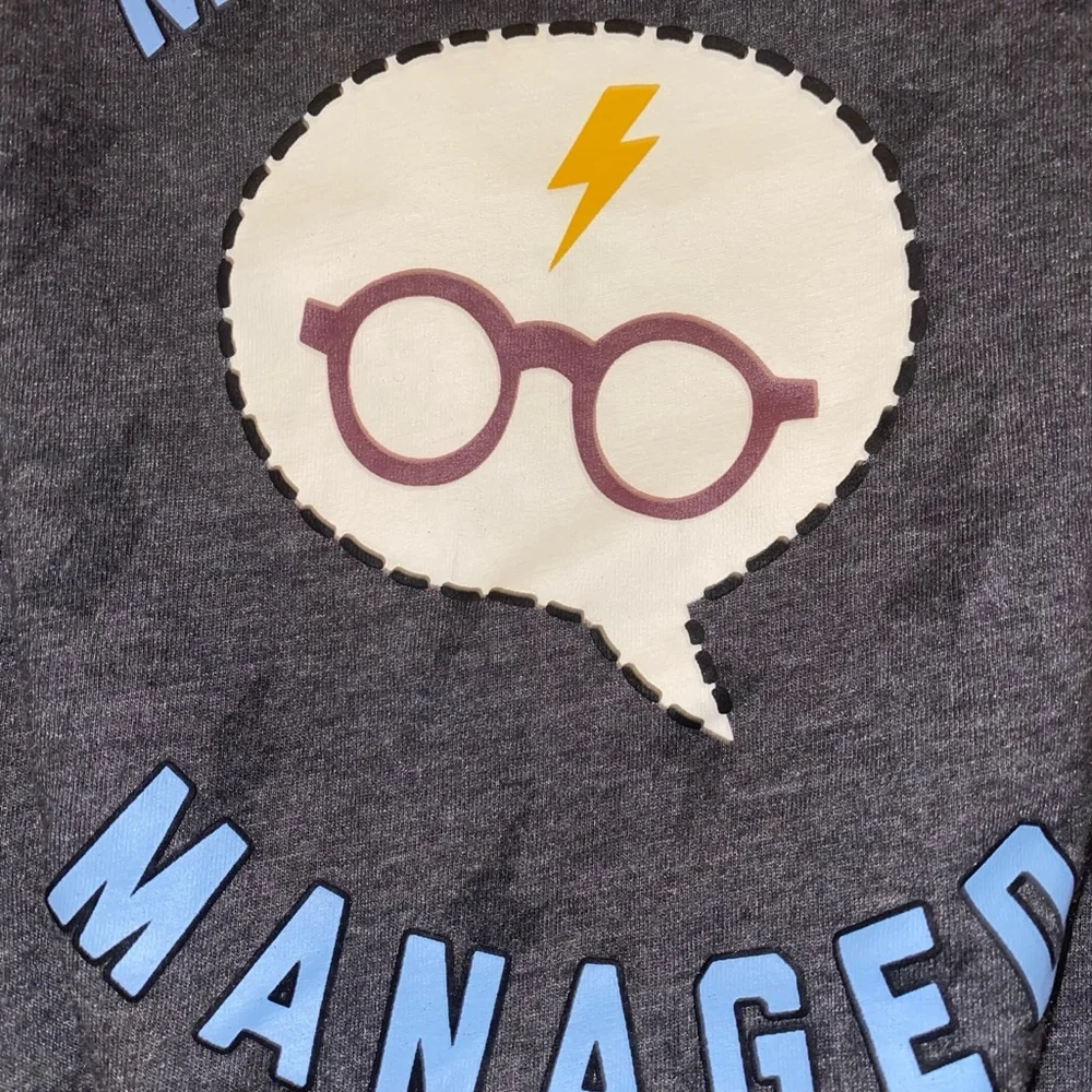 ⭐️ 3/$20 Harry Potter Mischief Managed Bodysuit 6-9M Blue Yellow Gray